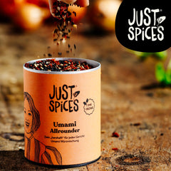 Just Spices Umami Allrounder I Soßen, Fleisch, Gemüse & mehr herzhaft würzen I Gewürzdose, 55 g
