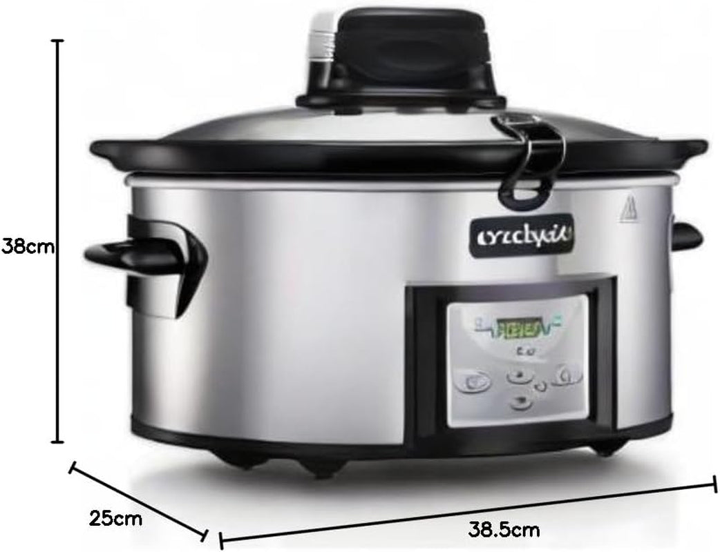 Slow cooker Crockpot cu funcție de amestecare automată, comenzi programabile, 5,7 L (pentru 5-6 persoane) Slow Cooker Naty Shop