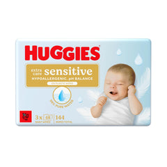 Huggies Pure Extra Care Sensitive baba törlőkendők, 99% víz, műanyag mentes, illatanyag mentes