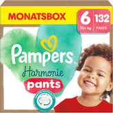 Pampers Harmony Pants 6-os méretű pelenka, 132 pelenka, 15 kg+, gyengéd bőrvédelem és 360°-os kényelem