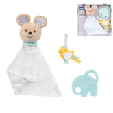 Chicco, Set Cadou Naștere My Sweet Doudou, Pătură DouDou Moale, Suzetă din Velur, Inel de Dentiție cu Elefanți în Relief, Idei de Cadou pentru Nou-născuți de la 0 Luni