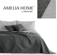 Decoking Cuvertură de pat 200 X 220 Cm Grafit Antracit Gri Argint Cuvertură de pat cu două fețe ușor de întreținut Axel Paturi si Cuverturi Besuche den DecoKing-Store