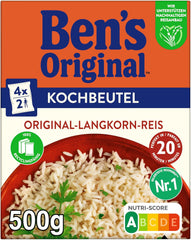 BEN'S ORIGINAL™ hosszú szemű rizs, zacskóban főzve, 9 x 500 g, 20 perc