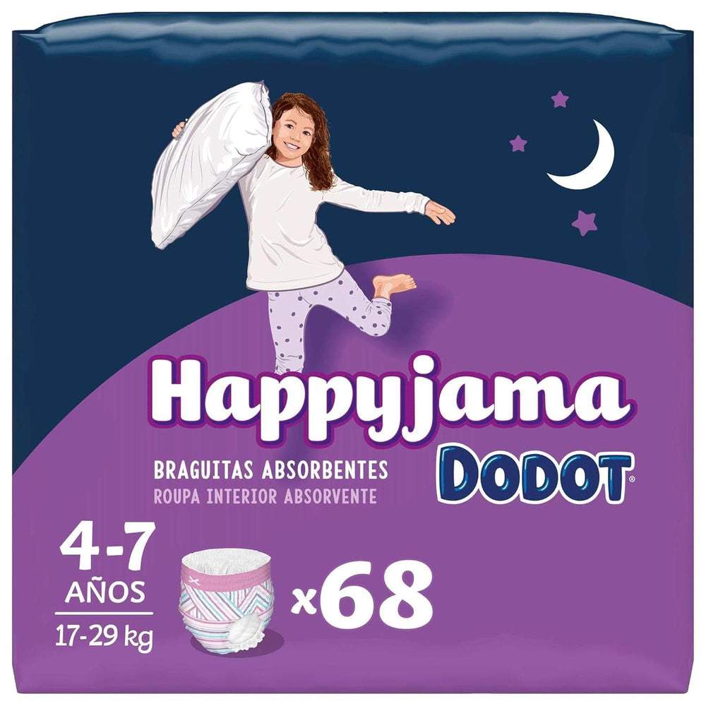 Happyjama pelenkák lányoknak, 4-7 éves korig (17-29 kg), 68 db, éjszakai párásodás elleni védelemmel ellátott pelenkák Mother and Child Naty Shop