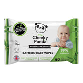 Șervețele umede pentru copii Cheeky Panda Bamboo, Delicate și moi, Primul kit pentru nou-născuți Servetele Umede Bebelusi Naty Shop 60 servetele