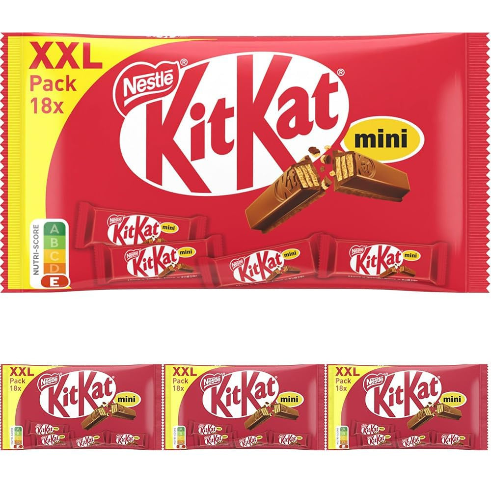 Nestlé Mini XXL csokoládészeletek Tejcsokoládé ropogós ostyaszeletek 4 csomag (1 x 301g)