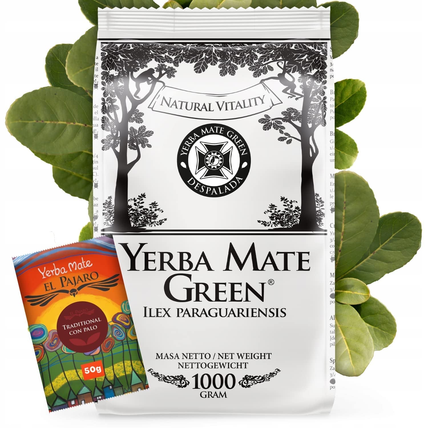 Yerba Brazilia Despalada 1 kg ● Ceai mate uscat la aer din frunze de mate ● Mate paraguayan natural 50 g ● Aromă naturală de ceai mate ● Ceai yerba mate fără aditivi ● Ceai mate în vrac
