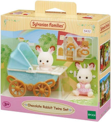 Sylvanian Families 5432 Schokoladenhasen Zwillinge mit Kinderwagen - Puppenhaus Spielset