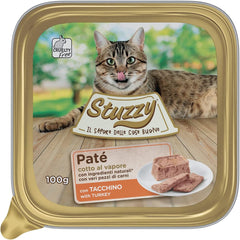Mister Nassfutter für ausgewachsene Katzen, Truthahn, Linie Pastete und Fleisch in Stücken, insgesamt 3,2 kg (32 Becher x 100 g)