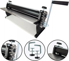 DKN pizza tésztahenger gép kézi hajtókarral, 48,8 cm, tésztafőző gép, teigfolie szárvédő tekercsekkel és Dicken vezérléssel – masszív Stahl és alumínium szerkezet