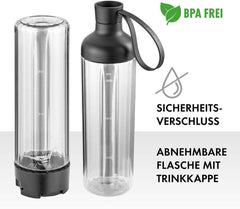 ZWILLING Állványkeverő, Smoothie Maker, Inkl. Trinkflasche Mit Verschluss, 600 ml, 300 watt, Edelstahl/Kunststoff, Schwarz Kitchen Naty Shop
