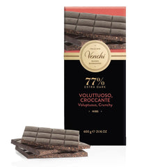 Venchi - Bar Maxi 77% Nibs, extra étcsokoládéval, kakaóbab darabokkal, 600 g, gluténmentes, színezék és tartósítószer nélkül