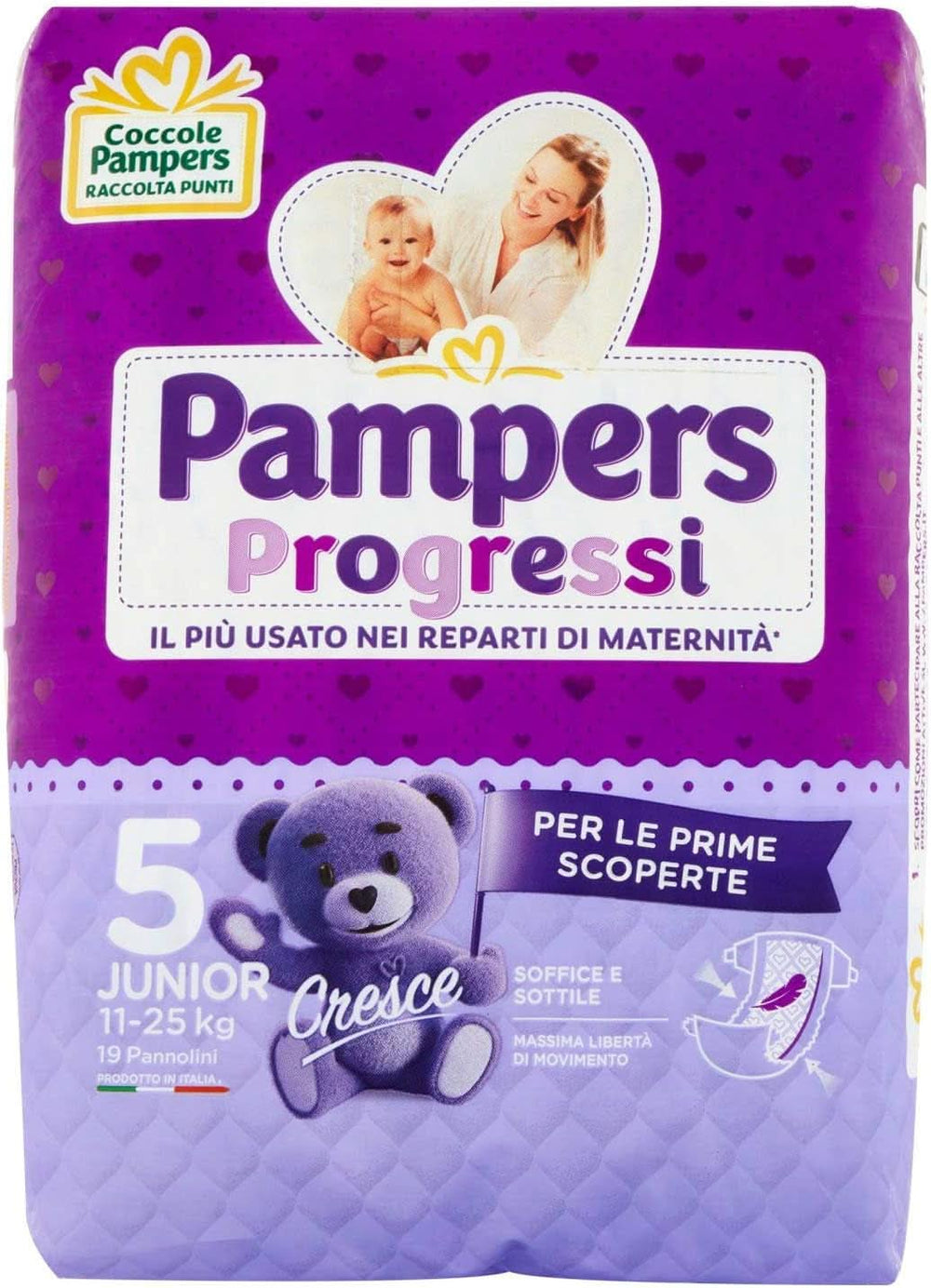 Pampers Progressi Maxi pelenkák 11-25 kg, 5-ös méret (19 db) Anya és Gyermek Naty Shop 5-ös méret (19 db)