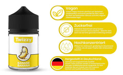 Twizzy Banana ételíz - 60 ml - Intenzív íz - Ideális sütéshez Aromas Naty Shop