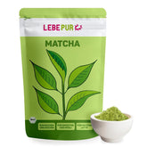 Lebepur BIO Matcha Pulbere 100G - Calitate premium din Japonia Fără aditivi - 100% pulbere de ceai verde pură pentru Matcha Latte, ceai Matcha, ceai verde, smoothie - Ceai verde japonez