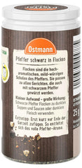 Ostmann Gewürze - Schwarze Pfefferflocken | Grober Pfeffer für intensiv-schwarfen Gesmack | Mit praktischem Streuaufsatz | 25 g Der Streudose-ban