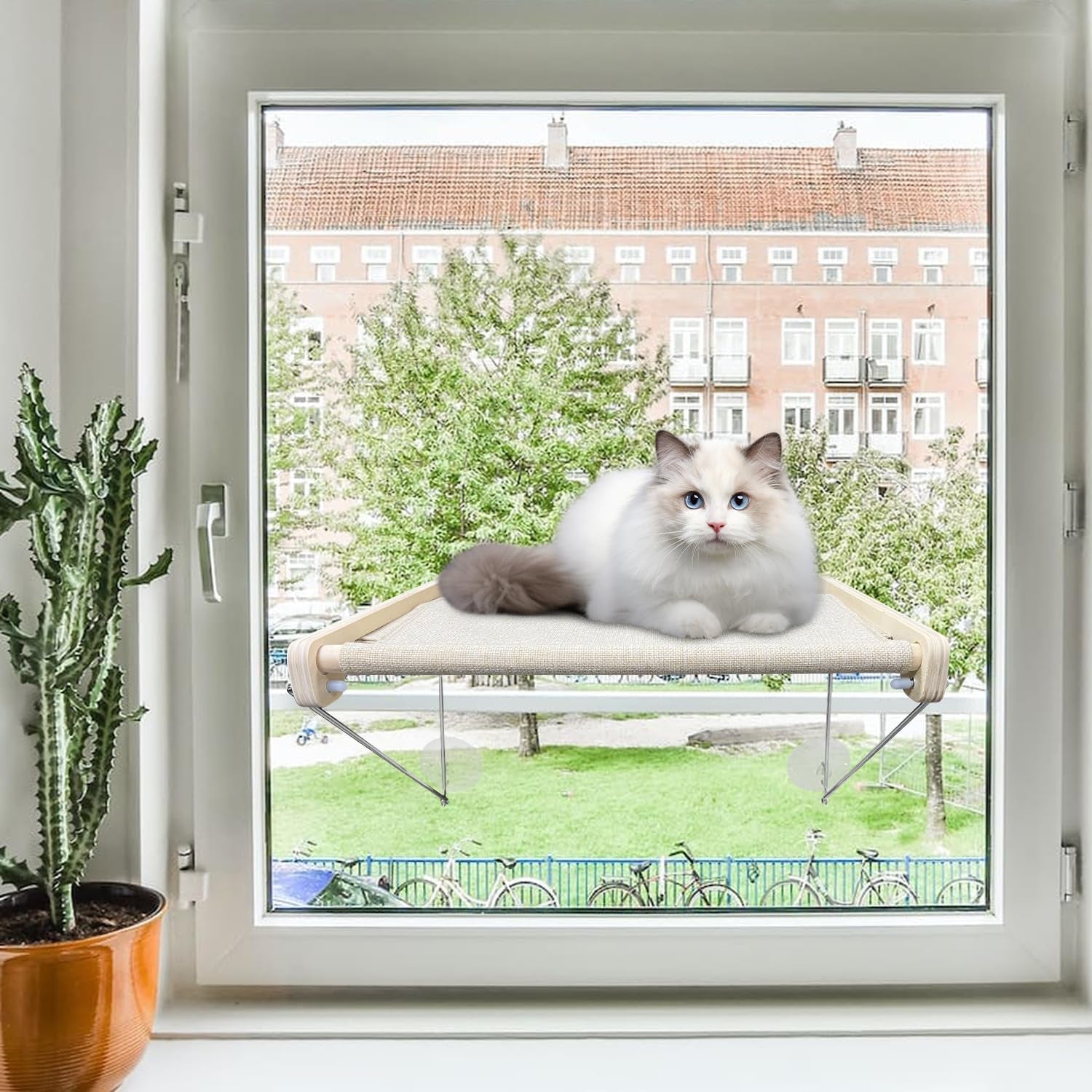 Pat pentru pisici la fereastră, șezlong pentru pisici cu o capacitate de încărcare de până la 18 kg, hamac pentru pisici, șezlong de perete pentru pisici, platformă pentru pisici, raft pentru pisici pentru dormit, joacă, cățărat și relaxare