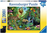 Ravensburger Puzzle pentru copii - 12660 Animale în junglă - Puzzle cu animale pentru copii de la 8 ani, cu 200 de piese în format Xxl Puzzle Naty Shop Titlu implicit