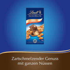 Lindt csokoládé | NUT DELUXE Csokoládé tejjel és mandulával | 110g | Tejcsokoládé pirított mandulával sima mandulakrémben | Csokoládé tábla