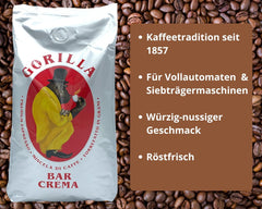Gorilla Espresso Bar Crema 3x 1000g Produse de patiserie Joerges + Jassas | Cafea Gorilla | Gorilla Espresso