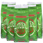 Linia Moka Gold Delizia – 5 pliculețe a câte 1 kg fiecare – Boabe de cafea cu gust rafinat – Amestec robust de Arabica – Ideal pentru baruri și restaurante – Ambalat cu aromă – Prăjit manual – Campania