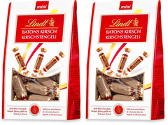 Lindt Cherry Mini Stick - Csokoládé rudak svájci cseresznyelikőrrel, finom ajándék alkohollal
