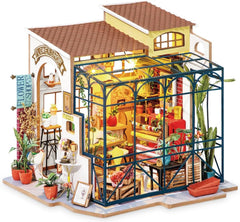 Robotime DG145 Rolife Emily's Flower Shop Miniatűr babaház Fából, fémből, szövetből és kartonból, Méretek: 22 X 15 X 17 cm, Babaházak Naty Shop Alapértelmezett cím