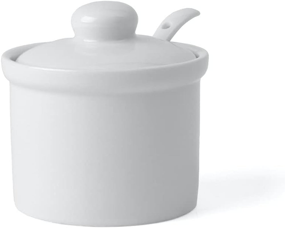 Holst Porcelain AT 216 FA1 Canister 0.17 L Butoi cu Lingură, alb, 8.5 x 8.5 x 6.5 cm