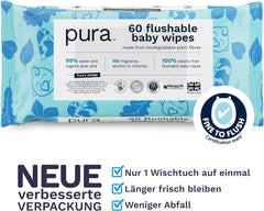 Șervețele umede ecologice de unică folosință pentru bebeluși, pentru pielea sensibilă a bebelușilor, 70 de șervețele (1 pachet), 99% apă, 100% fără plastic, pentru pielea sensibilă, predispusă la eczeme, nou-născuți, biodegradabile, vegane