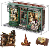 Casă de păpuși Magic Shop cu capac de praf, kit de mobilier pentru casă de păpuși în miniatură DIY, scară 1:24, cadou creativ pentru copii, cadou de ziua de naștere pentru adolescenți