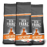 Cafea Der-Franz, boabe de cafea Arabica și Robusta Cafea Naty Shop 3 x 500 grame Caramel