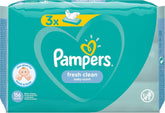 Pampers Fresh Clean baba törlőkendők 81688041, 3x52 db, (Baba törlőkendők, műanyag zacskó, lány/fiú, türkiz, fehér, Németország, 896,7g)