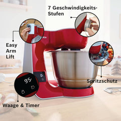 Konyhai robotgép Bosch Series 4 MUM5X720, integrált mérleg, rozsdamentes acél tál 3,9 l, keverő 1,25 l, 1000 W Tartozékok Élelmiszer és szoptatás Bebe Naty Shop