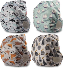 Littles és Bloomz FLP2-0406 Standard Clip újrafelhasználható pelenka, 4 pelenka