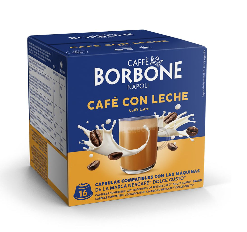 Caffè Borbone Café au Lait - 64 Kapseln - Lösliches Pulvergetränk mit Milchpulver und Instantkaffee - Kompatibel mit Kaffeemaschinen der Marke Nescafè®* Dolce Gusto®*