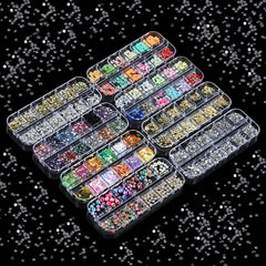 8 Boxen Nail Art Strass Kit - Nail Art Gemischt Strass Set, Nagel Kunst Strasssteine Gems Perlen Edelsteine Bunt Pferdeaugen Strass Für Nageldesign Zubehör Mit 1 Pinzetten Und 1 Strass Picker Für DIY