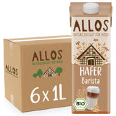 Allos Bio Haferdrink Barista | Milchalternative aus Hafer | Schaubarer Drink auf Pflanzenbasis | Kávéhoz tökéletes Vegán, laktózmentes Ital | 1 liter (6 db)