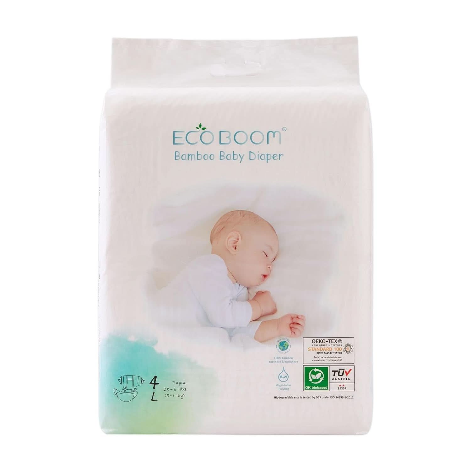 Scutece, Viscose din Bamboo Scutece, scutece de unică folosință moi naturale pentru sugari Mama si Copilul Naty Shop Mărimea 4 (70 de scutece)