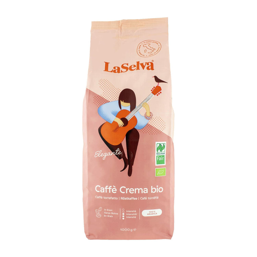 Cafea prăjită Caffé Crema Elegante, boabe întregi, organică, 1 kg