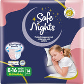 Safe Nights Girl, 8-16 éves lányok (30-50 kg) nedvszívó hálóruha, 14 csomag