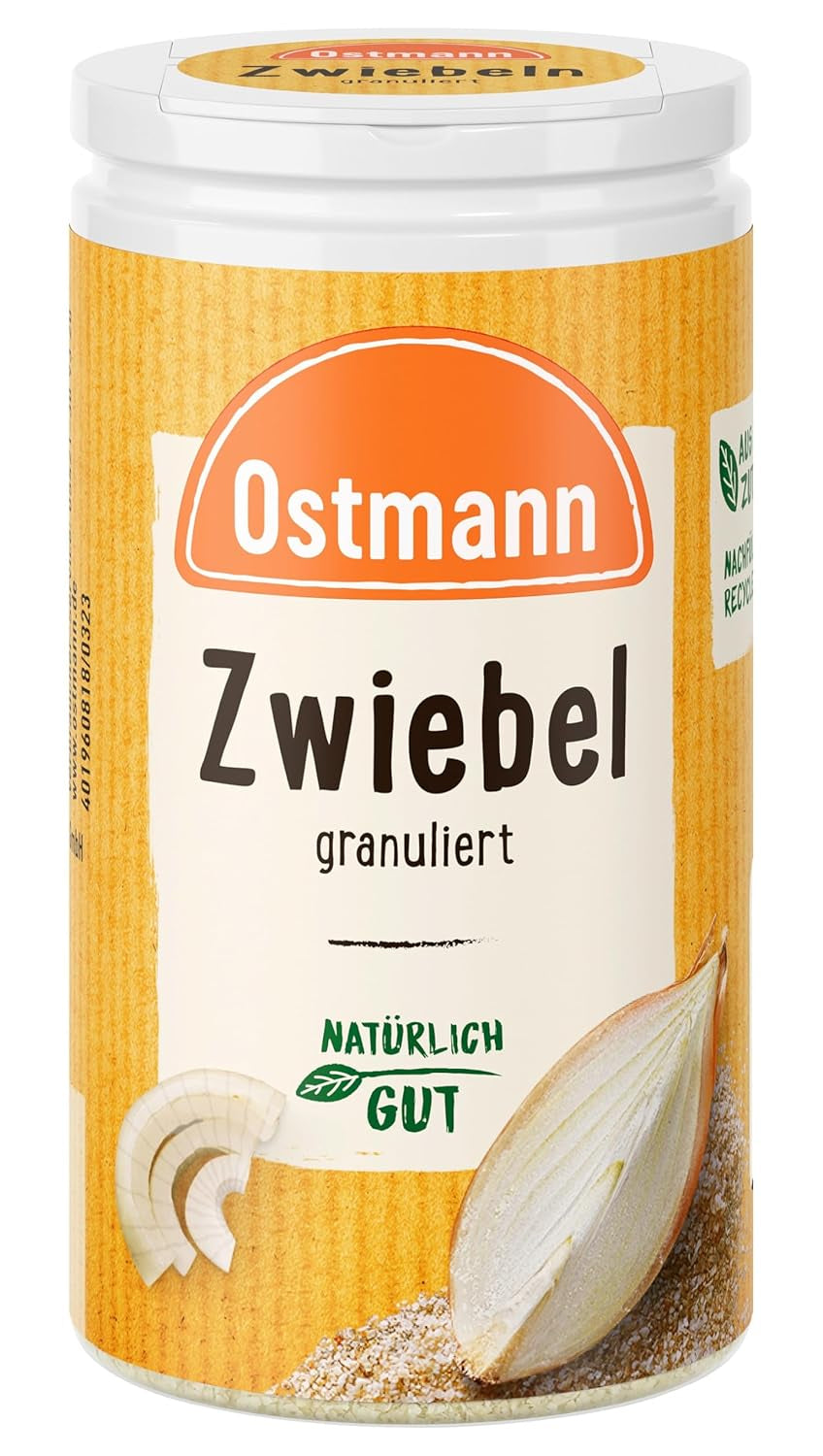 Ostmann Gewürze - Granular Zwiebeln | Zwiebelpulver zum Würzen herzhefter Gerichte | 40 g recyclebarer adagban