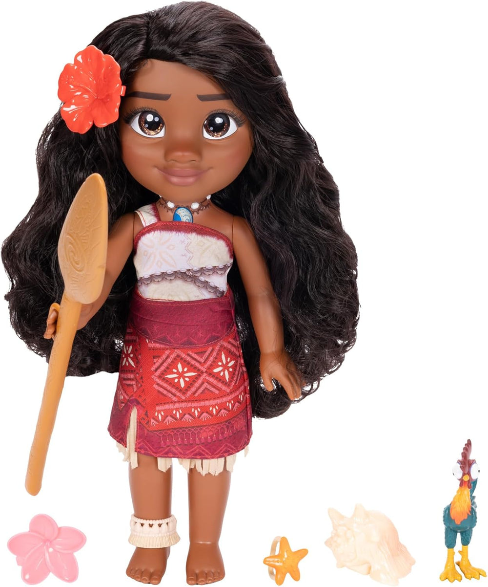 Disney - Moana 2 - Singende Puppe Moana, mozgatható - Größe 35 cm - Polinéz ruházat - Frisierbares Haar - Spielzeug für Mädchen ab 3 Jahren