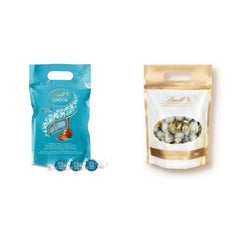 LINDOR csokoládégolyók sós karamellel | kb. 80 db tejcsokoládé golyó sós karamell töltelékkel | Bulk Pack & Marc de Champagne csokoládégolyók | 700 g