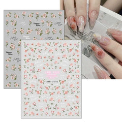 JMEOWIO Nagelsticker Frühlings Blume 9 Blatt Nail Art Sticker Selbstklebend Nagelaufkleber Bunte Sommer Blumen Dekoration Nageldesign Zubehör