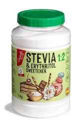 Stevia + Eritrit 1:2 édesítőszer, 1G = 2G cukor, 1 kg édesítőszer Naty Shop