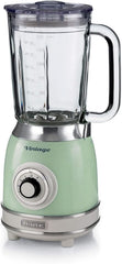 Ariete Vintage 583 Mixer Aus Glas, Retro Multifunktionsmixer Mit 4 Klingen, 4 Geschwindigkeiten + Pulse-Funktion, Ice-Crusher Funktion, 1,5 Liter Fassungsvermögen, 1000W, Grün Bucatarie Naty Shop Grün Single