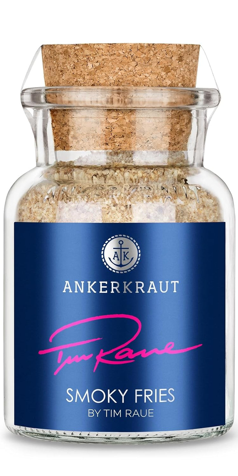 Tim Raue Ankerkraut Smoky Fries, Mischung würzender Ingredient für Pommes Frites, Gourmet Pommes mit Rauch-Aroma, 145 g Korkenglasban