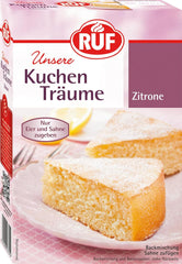 RUF Kuchen Träume Zitrone, Zitronenkuchen Traumhaft Einfach, Mit Powderzucker, Backmischung Für Einen Himmlisch Luftig Lockeren Kuchen Naty Shop Zitronenkuchen