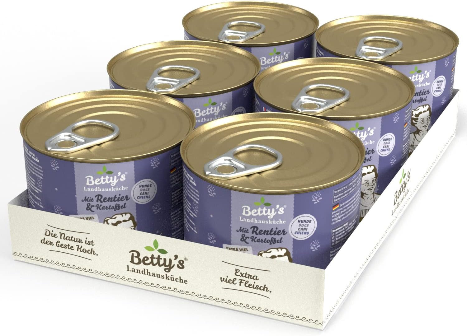 Betty'S Landhausküche cutie de hrană umedă pentru pisici, Fără cereale, Cea mai bună calitate, Carne de înaltă calitate, Gently cooked, Potrivit pentru toate rasele de pisici, Pui și fazan cu ulei de borangic 6 X 200 G