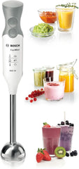 Bosch Stabmixx Ergomixx MSM66110, Edelstahl-Mixfuß, Mix- Und Messbecher, 2 Geschwindigkeitsstufen, Leichtes Gehäuse, 4-Klingen-Messer, Einfache Reinigung, 600 W, Weiß/Grau Kitchen Naty Shop